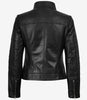 Veste en cuir noir style motard pour femme Bergamo