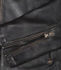 Veste en cuir marron vieilli style motard pour homme