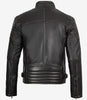 Veste en cuir marron vieilli style motard pour homme