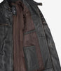 Veste en cuir marron vieilli style motard pour homme
