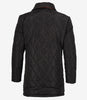 Manteau 3/4 matelassé en polyester noir pour homme avec détails marron