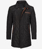 Manteau 3/4 matelassé en polyester noir pour homme avec détails marron