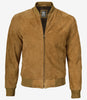 Blouson aviateur en daim marron clair pour homme