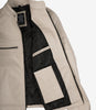 Veste en cuir beige style motard à col mandarin pour homme