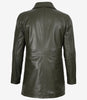Manteau 3/4 en cuir vert olive pour homme