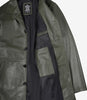 Manteau 3/4 en cuir vert olive pour homme