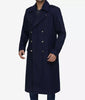 Mens Blue Double Breasted Overcoat