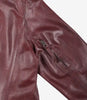 Veste motard bordeaux en cuir d'agneau véritable pour femme