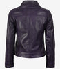 Veste de camionneur en cuir violet pour femme