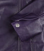 Blazer en cuir violet à trois boutons pour femme