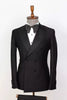 Mens Peak Lapel Double Breasted Black Tuxedo