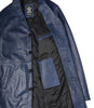 Manteau 3/4 en cuir ciré bleu pour homme