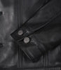 Veste de camionneur en cuir noir à quatre poches pour homme