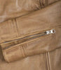 Womens Real Leather Camel Brown Moto Jacket