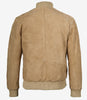 Blouson aviateur en daim camel pour homme