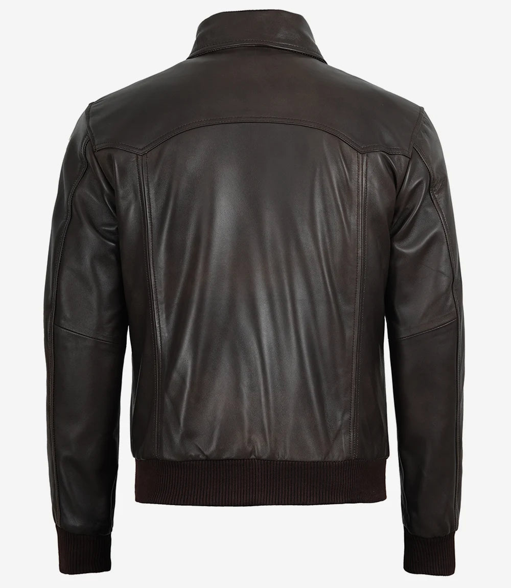 Veste en cuir noir style motard pour homme