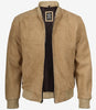 Blouson aviateur en daim camel pour homme