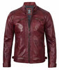 Massachusetts Maroon Leather Jacket For Men