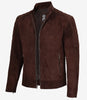 Veste en daim marron foncé haut de gamme pour homme