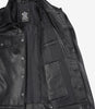 Veste de camionneur en cuir noir à quatre poches pour homme