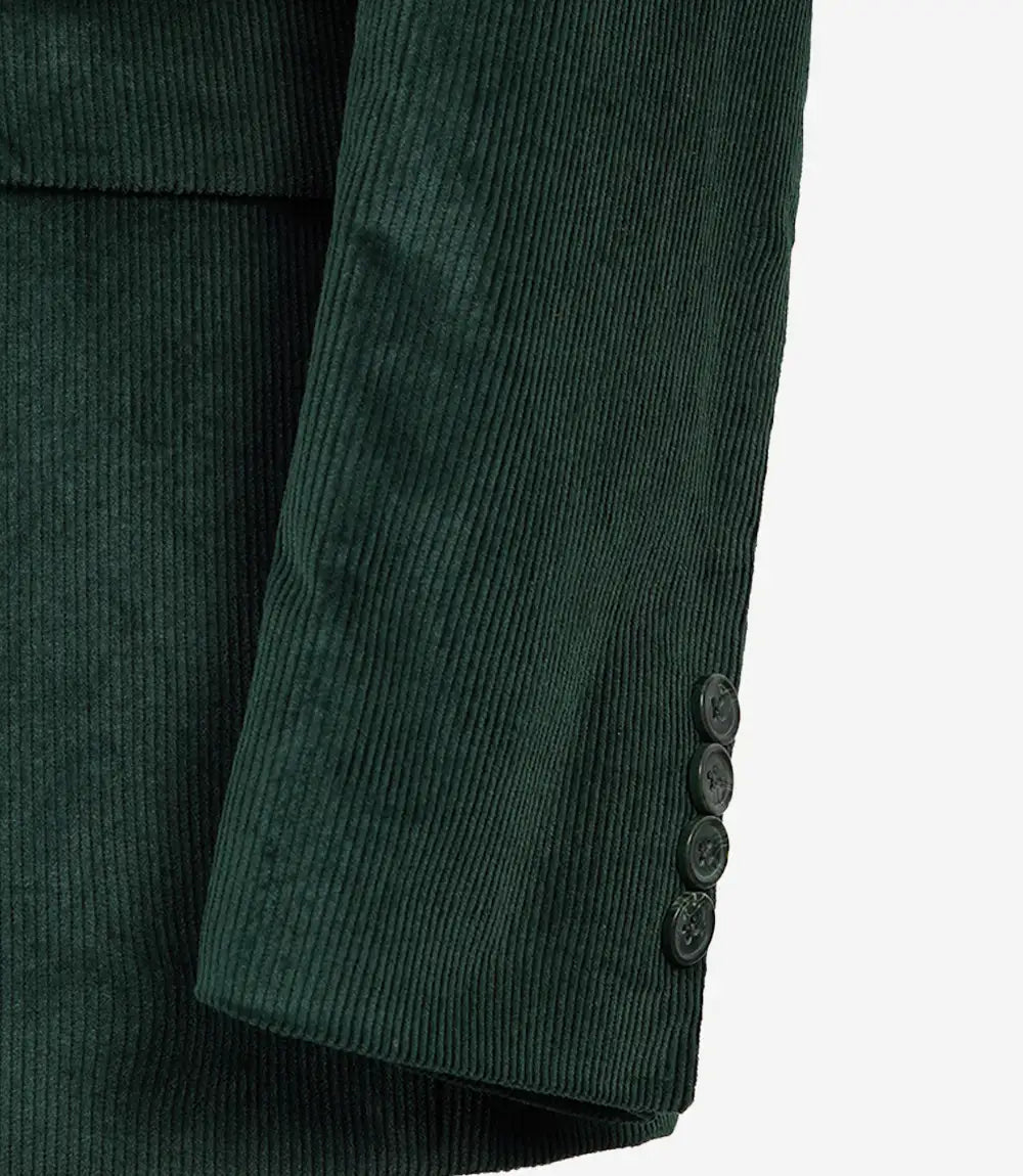 Men's Green Corduroy Two-Piece Suit – Notch Lapel Blazer