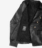 Blazer croisé en cuir noir pour femme Kim