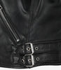 Veste en cuir noir de style motard pour femme