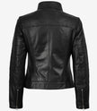 Veste en cuir noir style motard pour femme Bergamo