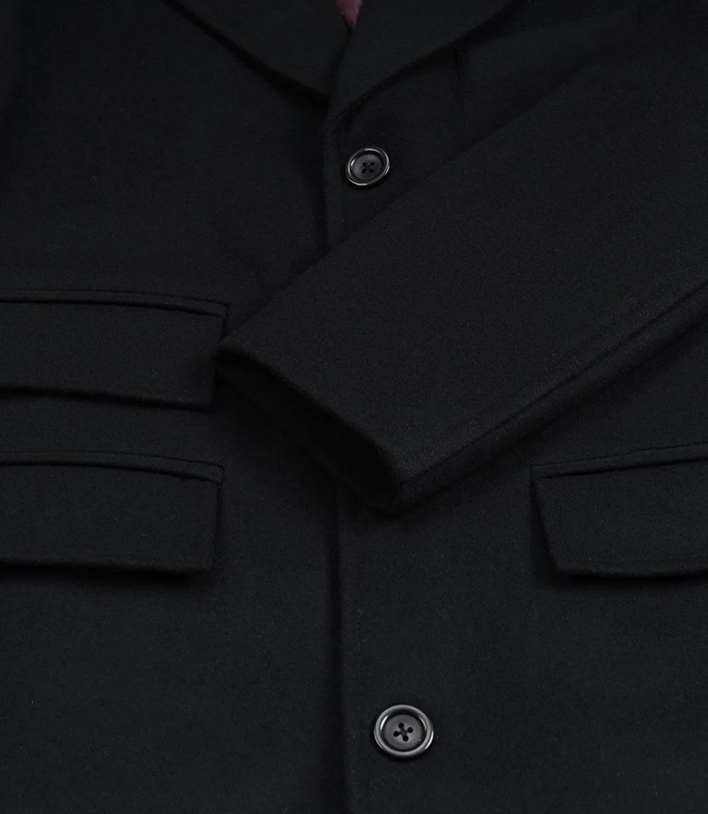 Manteau noir classique de gangster des années 1920 pour homme Shelby - Pardessus en laine