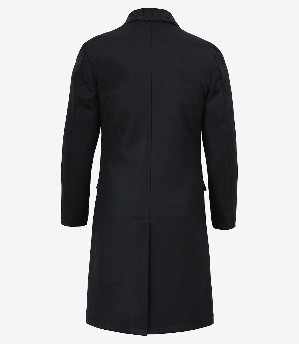 Manteau noir classique de gangster des années 1920 pour homme Shelby - Pardessus en laine