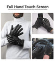 Mens Driving Black Lined Leather Gloves
