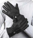 Mens Driving Black Lined Leather Gloves