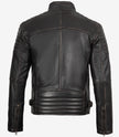 Veste en cuir marron vieilli style motard pour homme