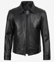 Veste en cuir noir Mike Harrington pour homme
