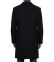 Manteau en laine noire à simple boutonnage pour homme – Coupe moderne