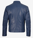Men's Blue Biker Style Leather Jacket