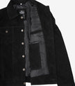 Veste camionneur classique en daim noir pour homme