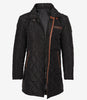 Manteau 3/4 matelassé en polyester noir pour homme avec détails marron