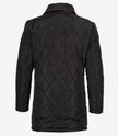 Manteau 3/4 matelassé en polyester noir pour homme avec détails marron