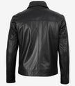 Veste en cuir noir Mike Harrington pour homme
