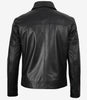 Veste en cuir noir Mike Harrington pour homme