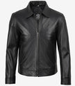 Veste en cuir noir Mike Harrington pour homme