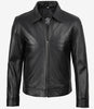 Veste en cuir noir Mike Harrington pour homme