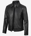 Veste en cuir noir Mike Harrington pour homme