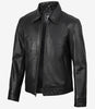 Veste en cuir noir Mike Harrington pour homme