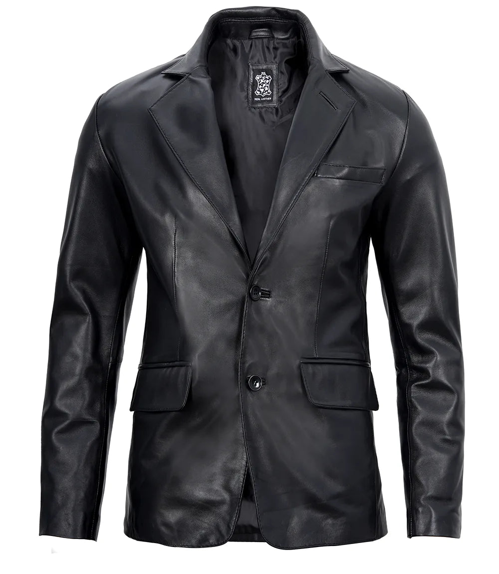 Mens Leather Blazer Jacket