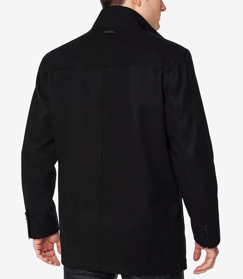 Manteau Rafferty en laine noire pour homme – Coupe moderne