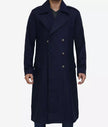 Mens Blue Double Breasted Overcoat