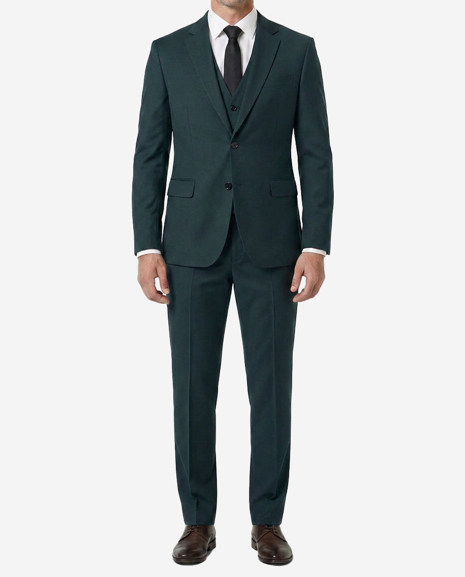 Men's Green Single-Breasted 3-Piece Suit —  Notch Lapel
