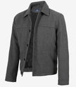 Veste boutonnée en laine grise pour homme – Kevin